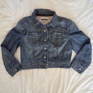Vintage Denim Jean Jacket – Button Up Distressed Wash